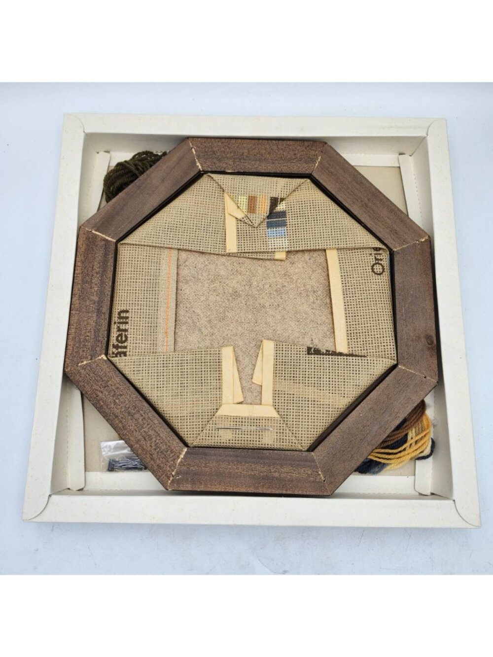 AMC German Needlepoint Kit Shepherdess Sheep Scene 8391886 Octagonal Gobelin - Picture 8 of 10